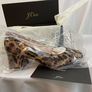 J. Crew Celia Leopard Print Block Heels, NWT